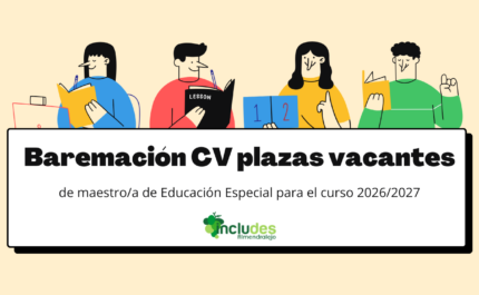 Baremación currículums vacantes de maestro/a de Educación Especial